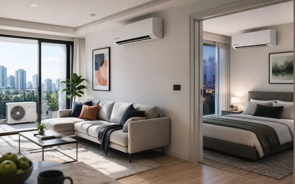 Appartement en été, climatisation en mode froid
